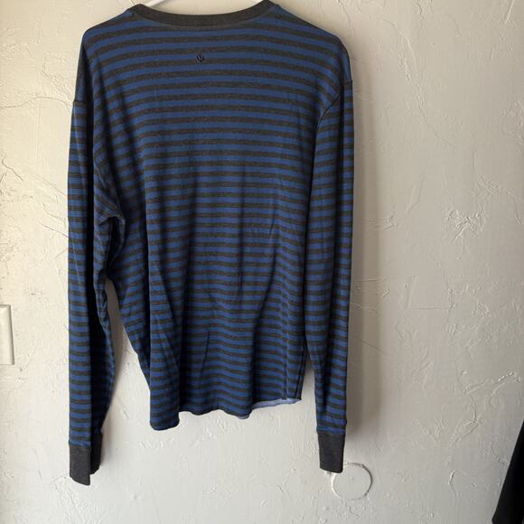 Lululemon Shirt Mens Large Striped Long Sleeve Lightweight Pullover Athletic Top - Picture 6 of 7